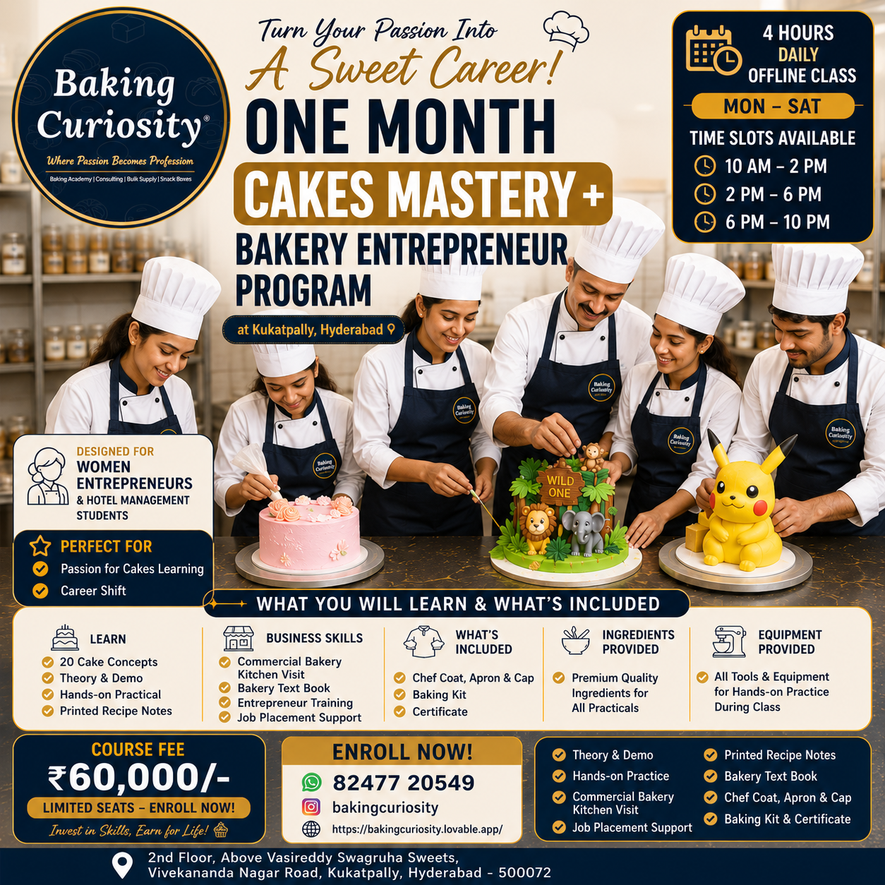 Baking Studio Program Baking Classes in Hyderabad | Baking Curiosity Academy